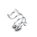 Cute Cat Silver Ring