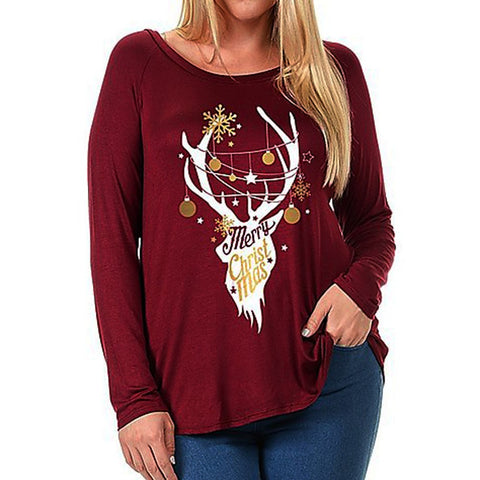 Christmas Elk Baseball T-Shirt